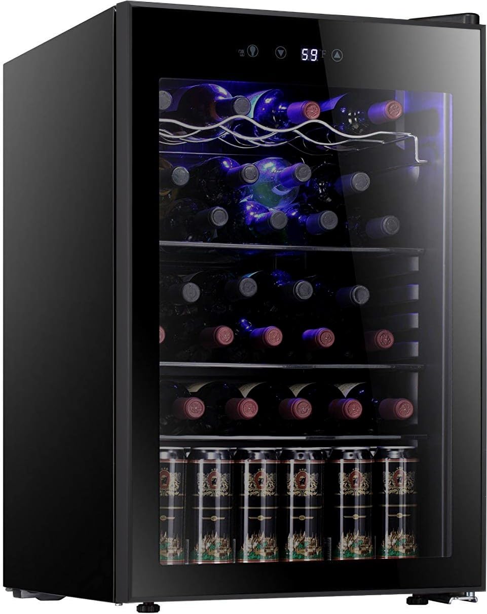 Wine Beer Fridge Cabinet - 36本収納ワインクーラー/キャビネット型飲料冷蔵庫 小型ミニワインセラー ビール・ソーダバー用冷蔵庫 静音運転