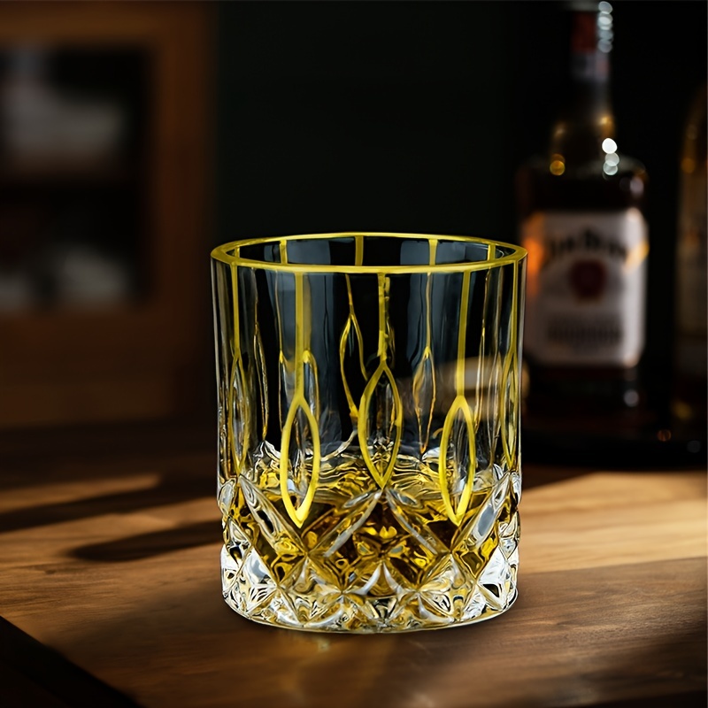 Whisky Beer And Wine - 金色の線,多機能,ビール,カクテル,家庭,水,コーヒー,カップ,金色の塗装品が付いたガラスの眼鏡