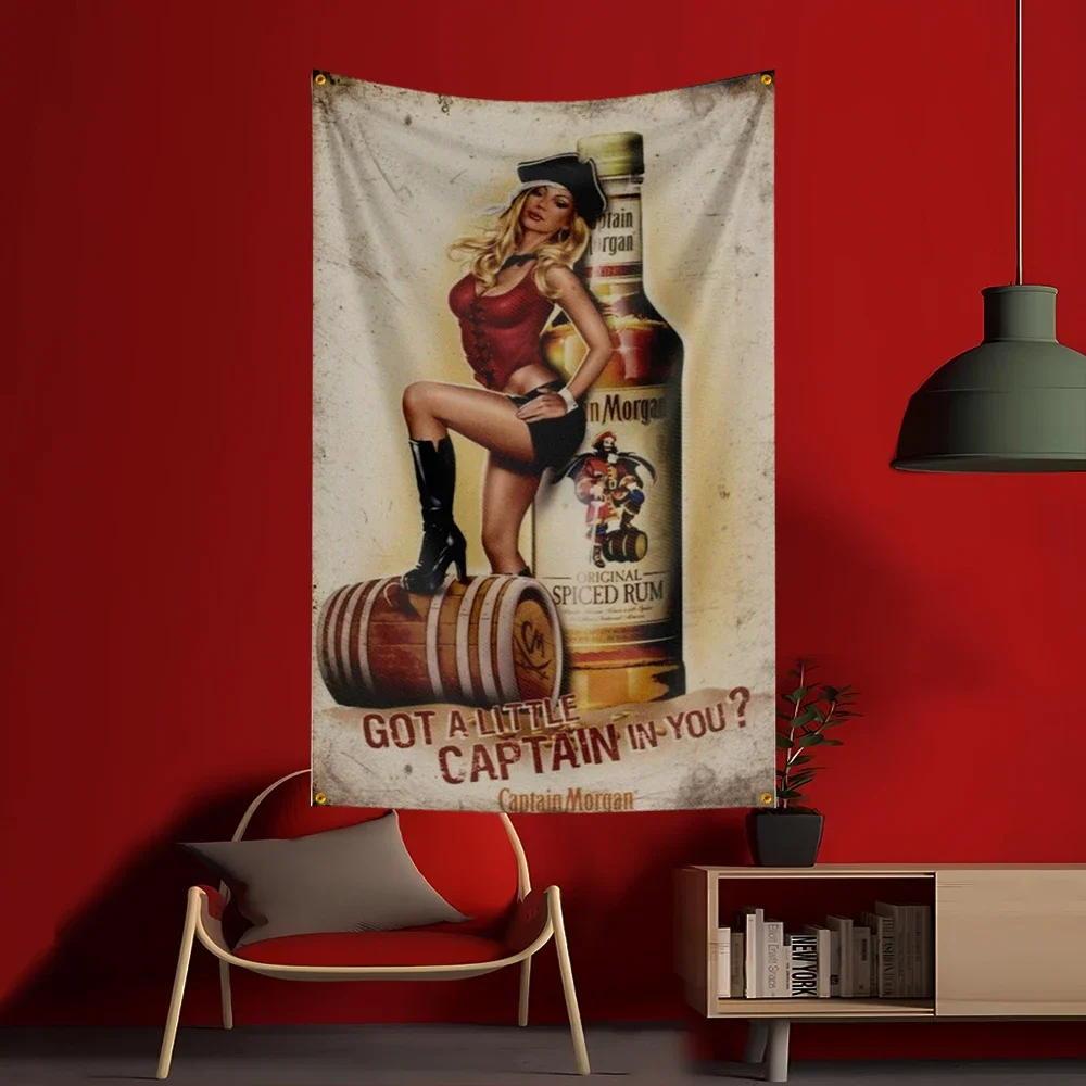 90×150cmの「C-キャプテン・モーガンズ」ラム酒旗。ポ - Wine Beer Rum のレビューと価格