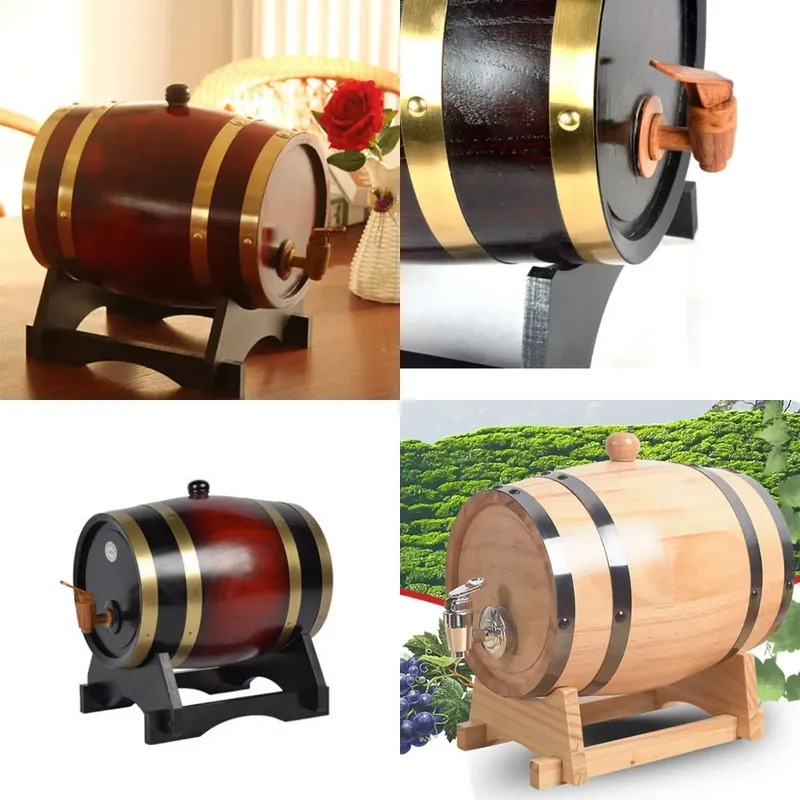 200L大型木製ワイン・ビール醸造樽（蛇口付き）クリエイティ - Wine Beer Logo のレビューと価格