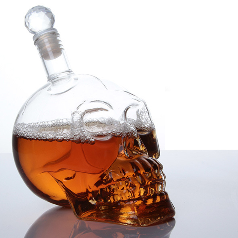 クリエイティブスカルヘッドデカンタクリスタルボトルウォッカワ - Whisky Beer And Wine のレビューと価格