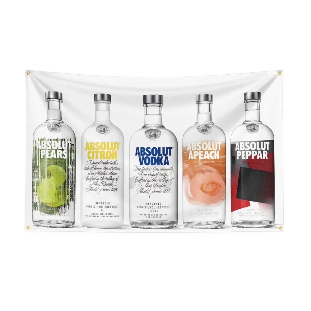 3×5フィートの「A-Absolut Vodkas」の旗。ポ - Wine Beer Rum のレビューと価格